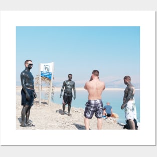 Israel, Dead Sea. Men and Mud Posters and Art